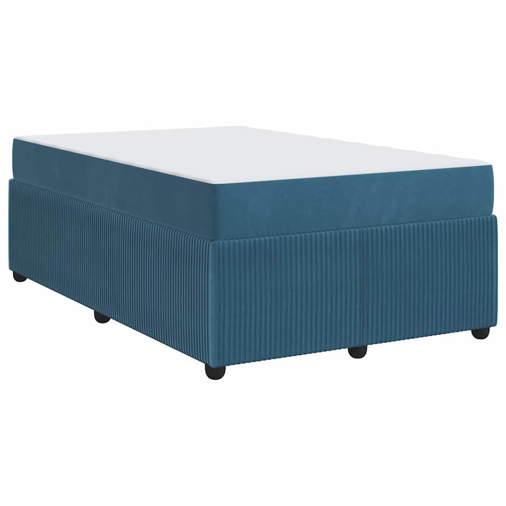 Bettgestell mit Matratze mit Matratze Blau 120 x 190 cm Samt