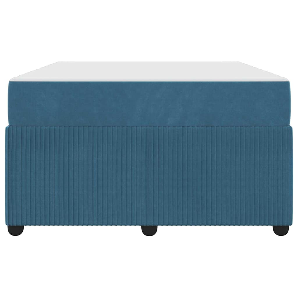 Bettgestell mit Matratze mit Matratze Blau 120 x 190 cm Samt