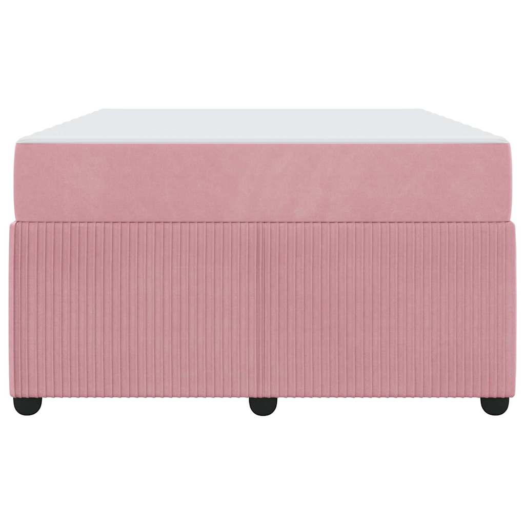 Bettgestell mit Matratze mit Matratze Rosa 120 x 190 cm Samt
