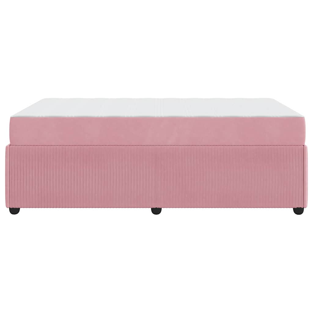 Bettgestell mit Matratze mit Matratze Rosa 120 x 190 cm Samt