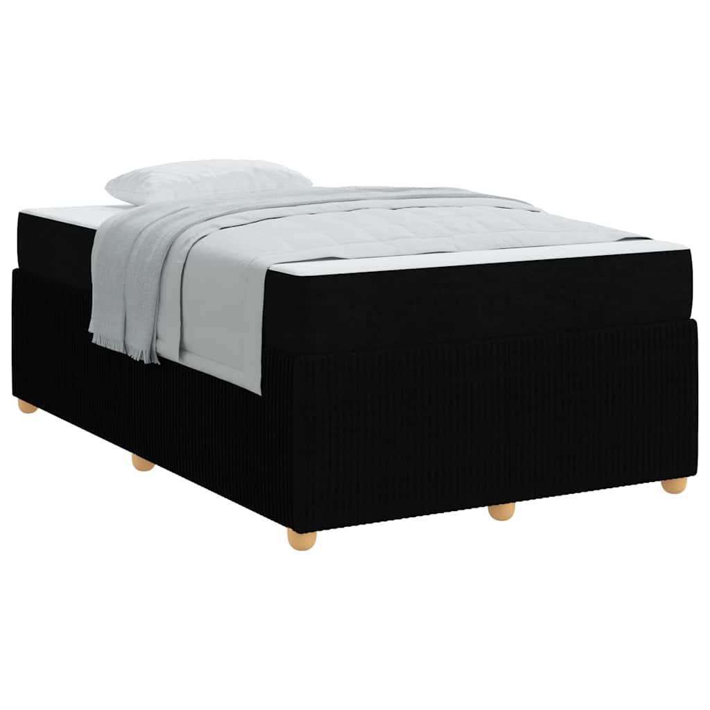 Bettgestell mit Matratze Schwarz 120 x 200 cm Stoff