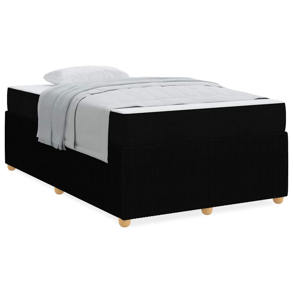 Bettgestell mit Matratze Schwarz 120 x 200 cm Stoff