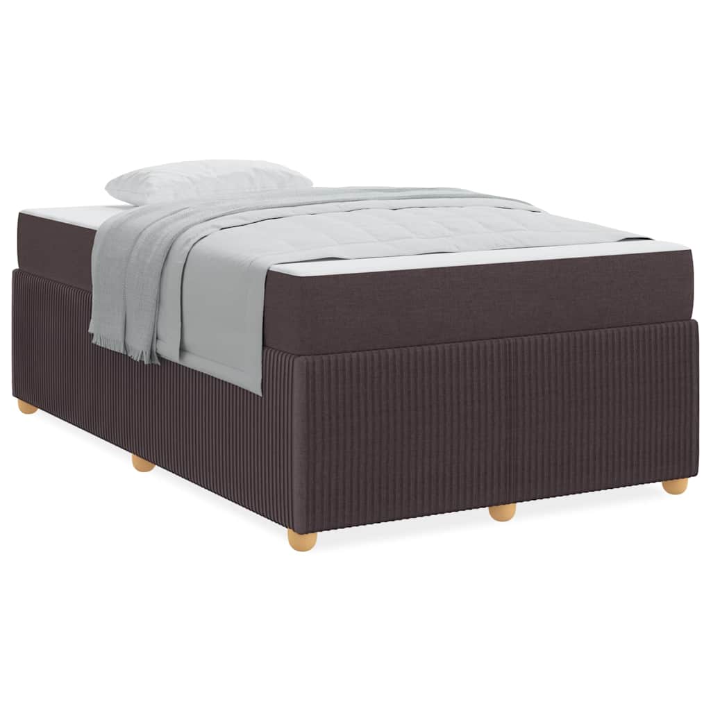 Bettgestell mit Matratze Dunkelbraun 120 x 200 cm Stoff