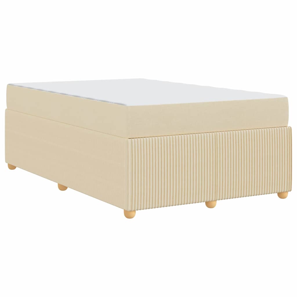 Bettgestell mit Matratze mit Matratze Creme 120 x 200 cm Stoff