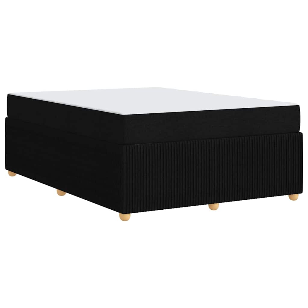Bettgestell mit Matratze Schwarz 140 x 200 cm Stoff