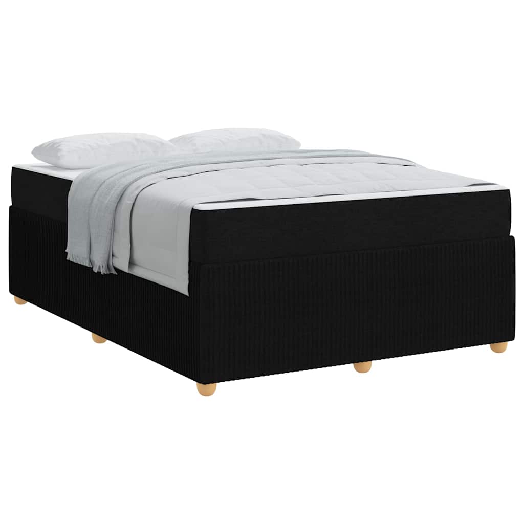 Bettgestell mit Matratze Schwarz 140 x 200 cm Stoff