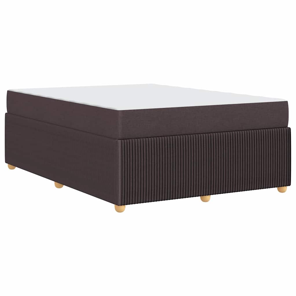 Bettgestell mit Matratze Dunkelbraun 140 x 200 cm Stoff