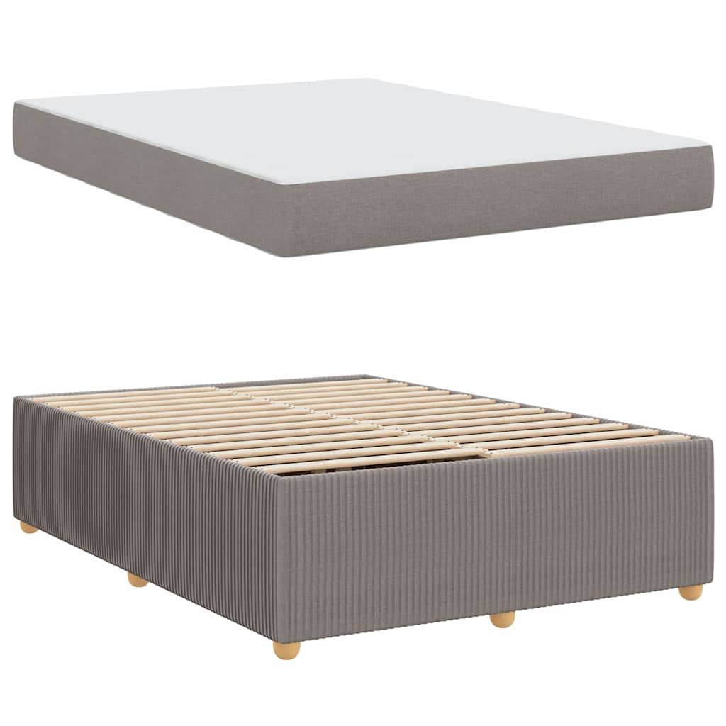 Bettgestell mit Matratze mit Matratze Taupe 140 x 200 cm Stoff