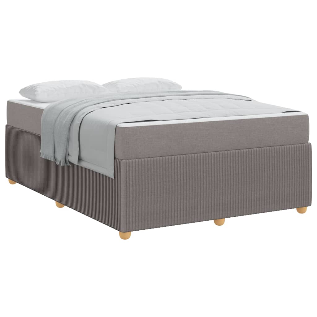 Bettgestell mit Matratze mit Matratze Taupe 140 x 200 cm Stoff