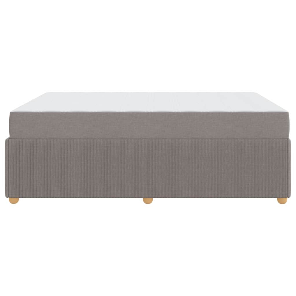 Bettgestell mit Matratze mit Matratze Taupe 140 x 200 cm Stoff