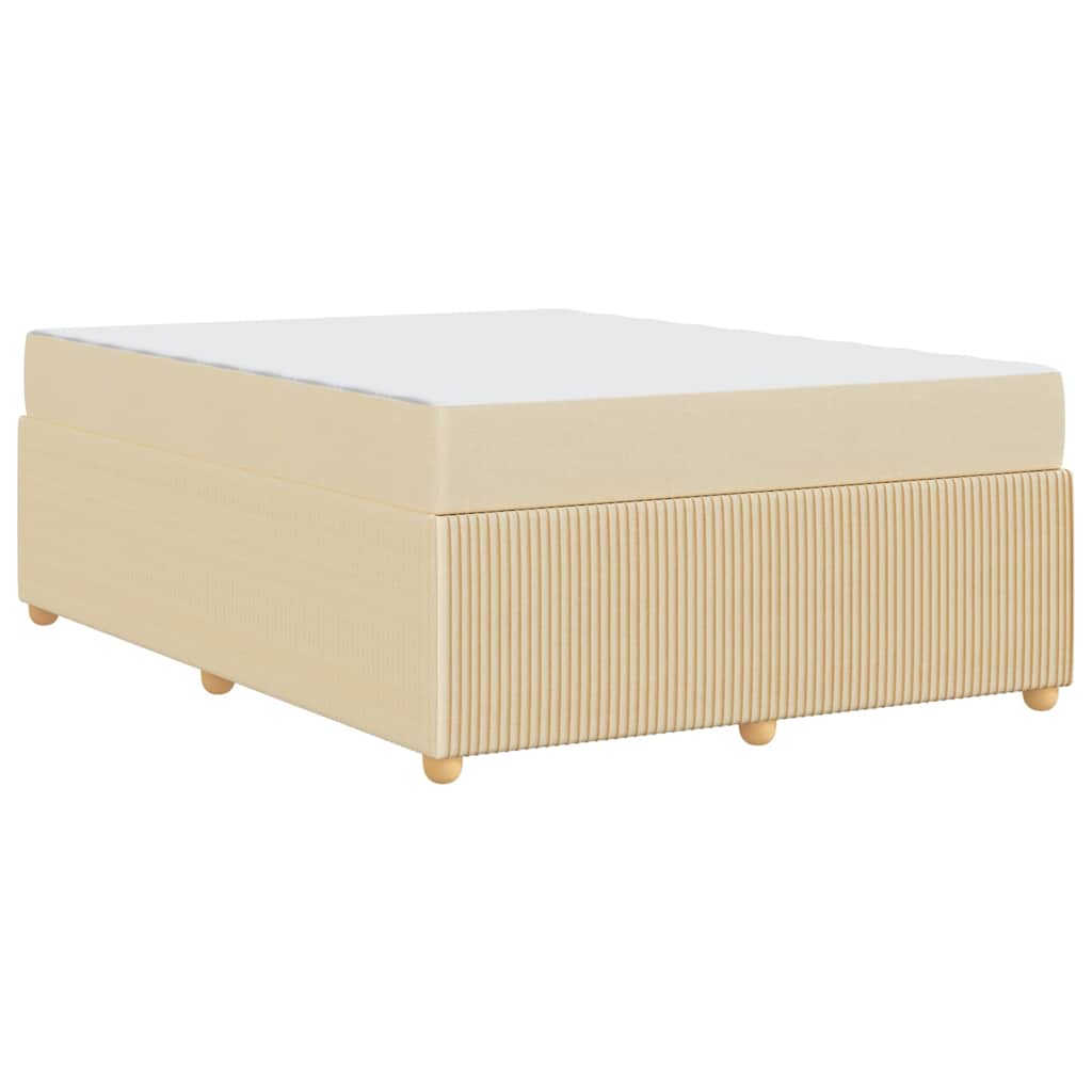 Bettgestell mit Matratze mit Matratze Creme 140 x 200 cm Stoff