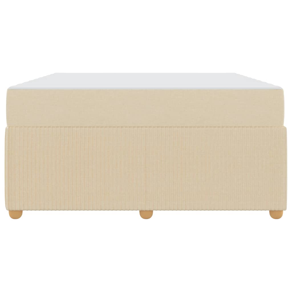 Bettgestell mit Matratze mit Matratze Creme 140 x 200 cm Stoff