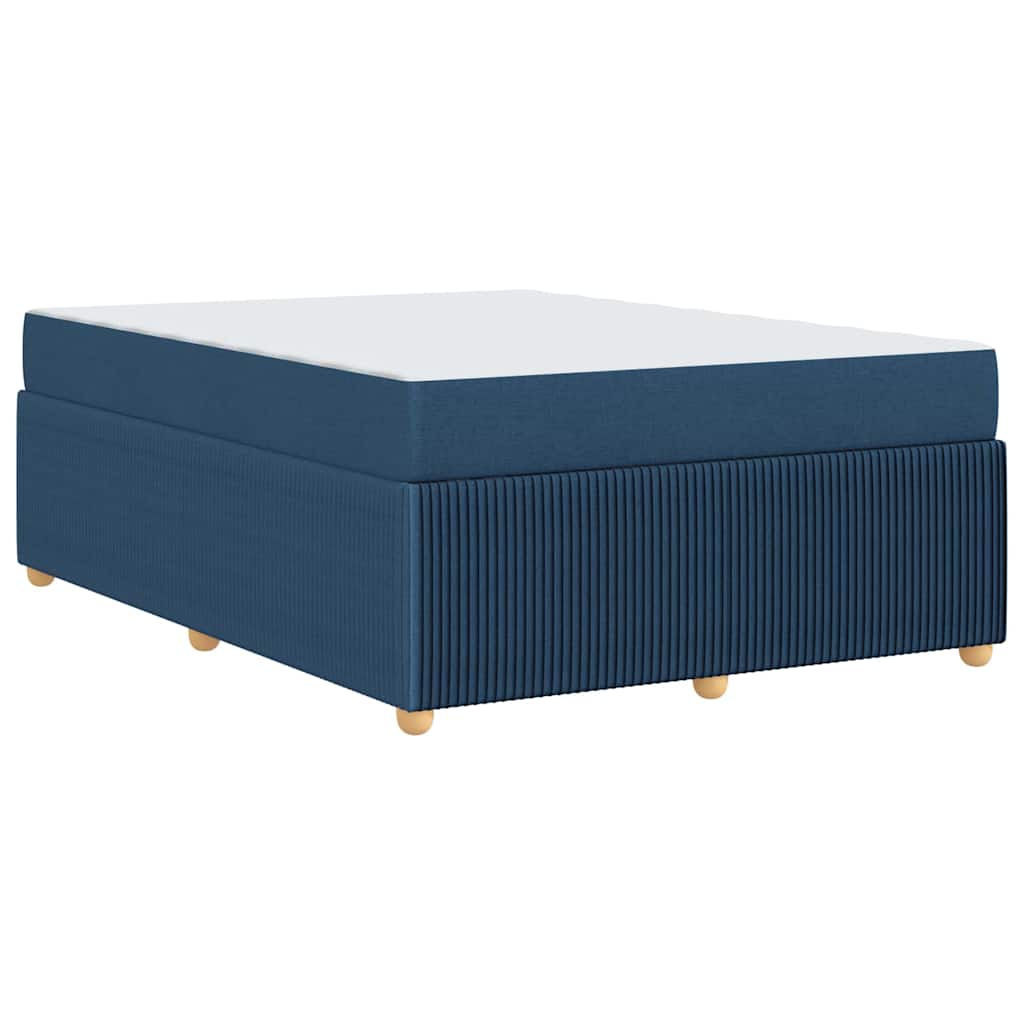 Bettgestell mit Matratze mit Matratze Blau 140 x 200 cm Stoff