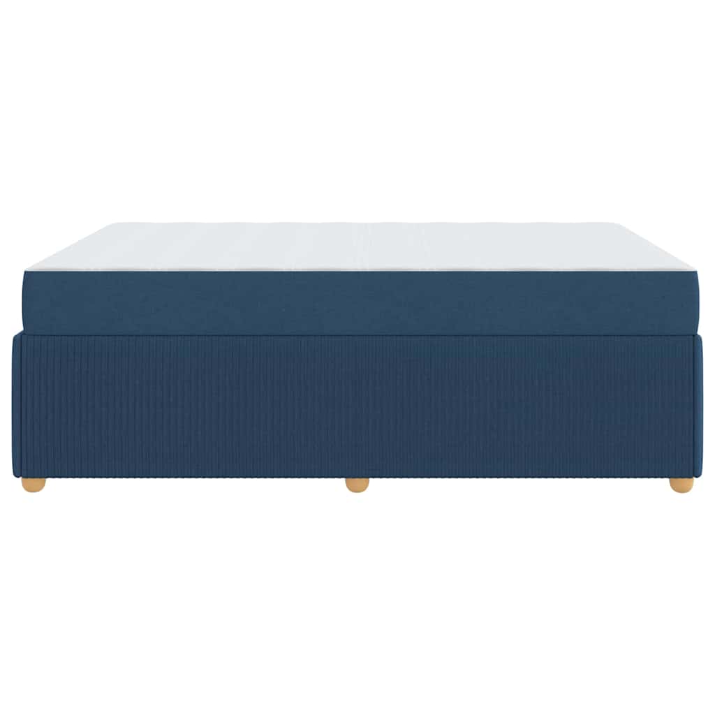 Bettgestell mit Matratze mit Matratze Blau 140 x 200 cm Stoff