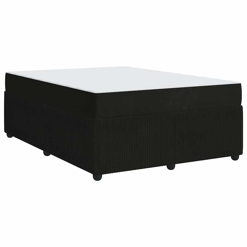 Bettgestell mit Matratze mit Matratze Schwarz 140 x 200 cm Samt
