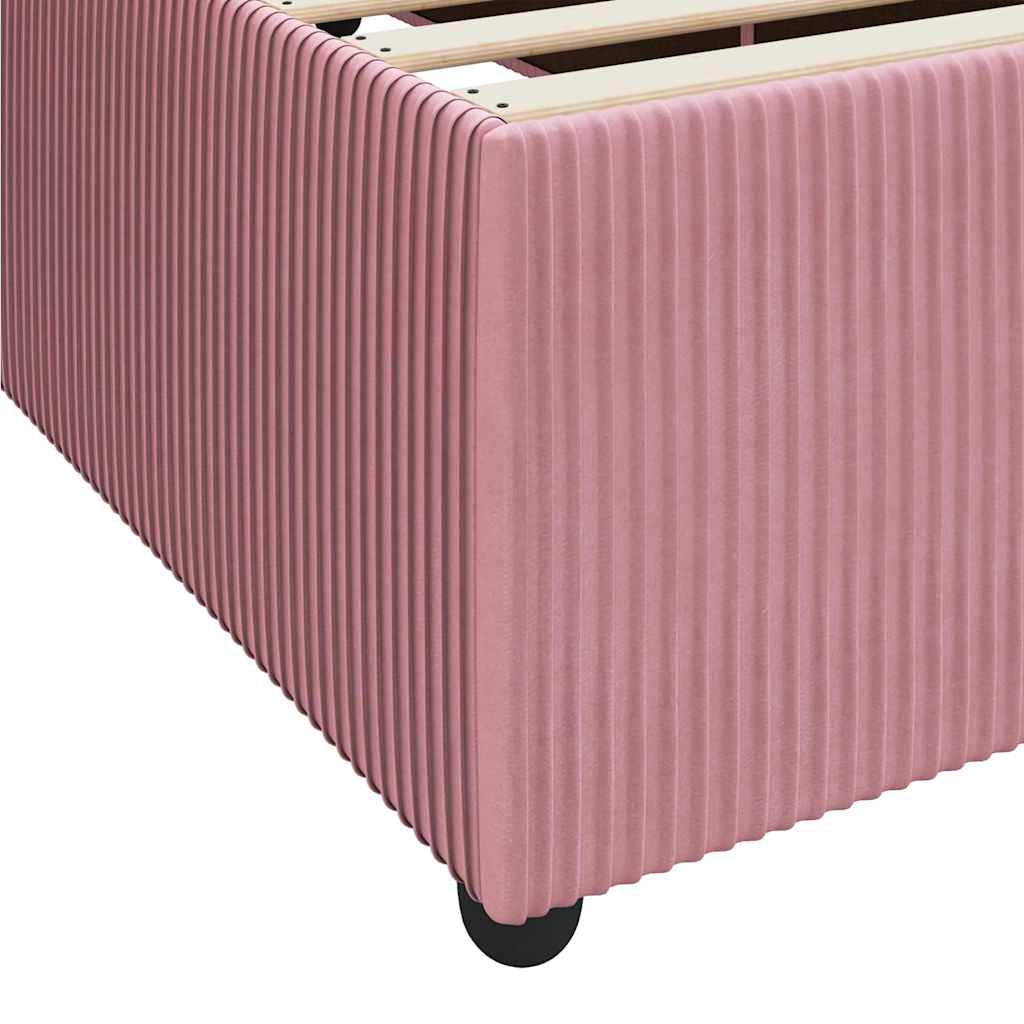 Bettgestell mit Matratze mit Matratze Rosa 140 x 200 cm Samt