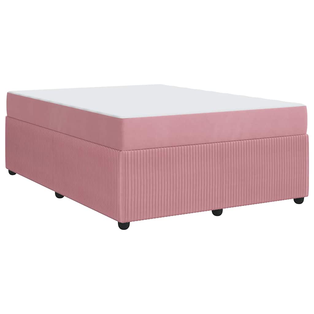 Bettgestell mit Matratze mit Matratze Rosa 140 x 200 cm Samt