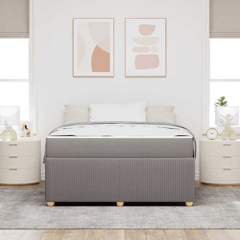 Bettgestell mit Matratze mit Matratze Taupe 160 x 200 cm Stoff