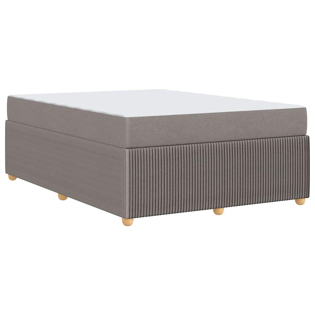 Bettgestell mit Matratze mit Matratze Taupe 160 x 200 cm Stoff