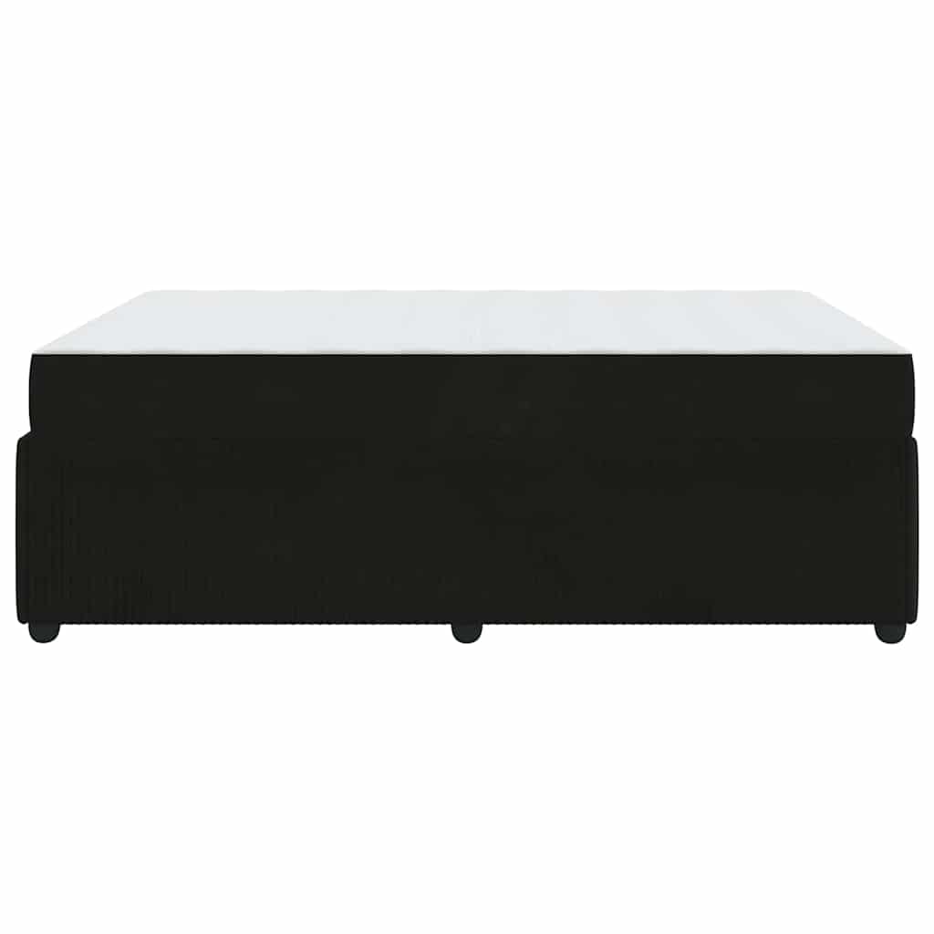 Bettgestell mit Matratze mit Matratze Schwarz 160 x 200 cm Samt