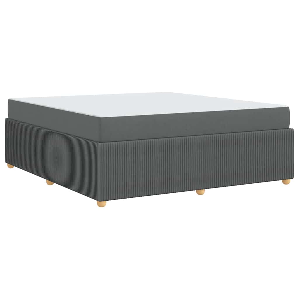 Bettgestell mit Matratze Dunkelgrau 180 x 200 cm Stoff