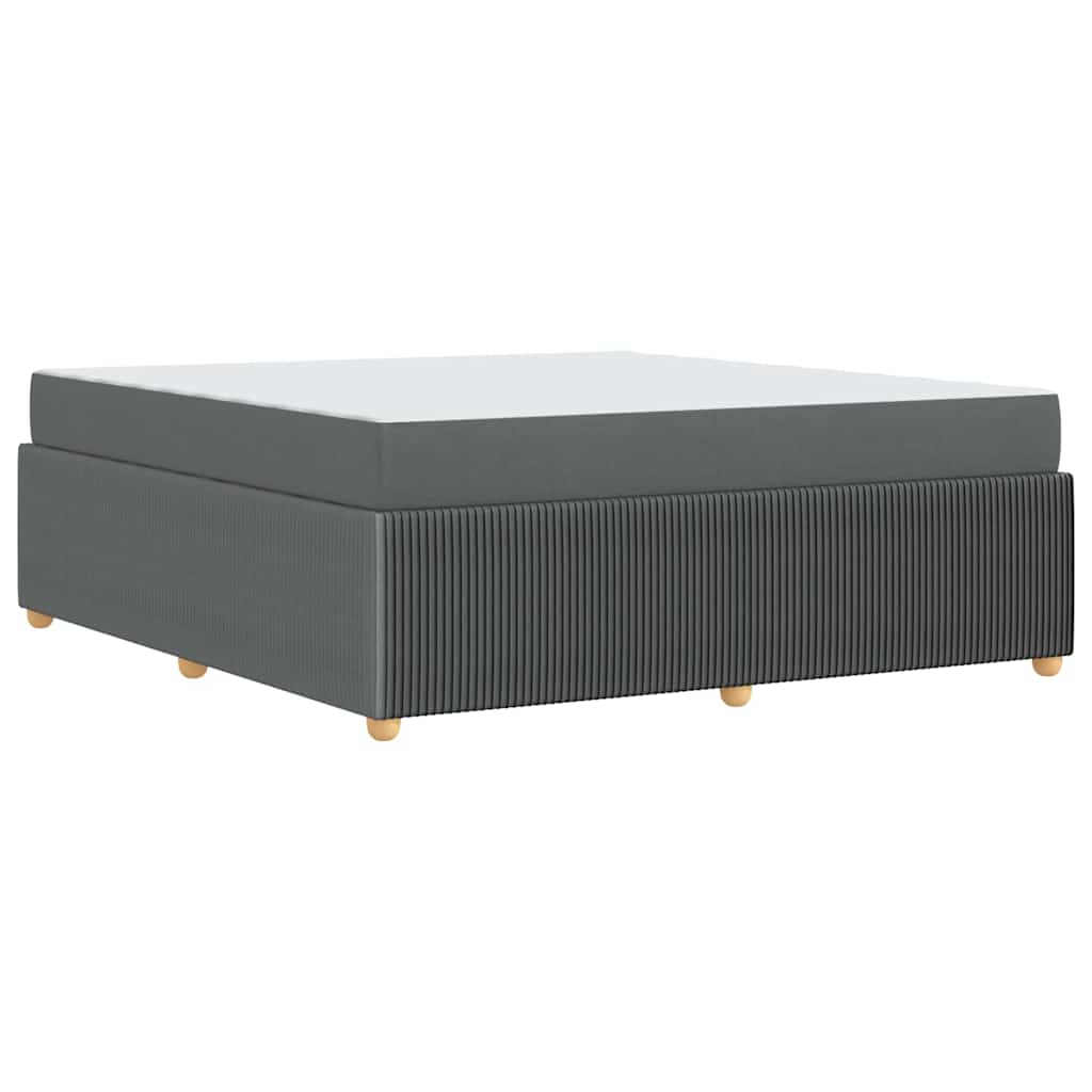 Bettgestell mit Matratze Dunkelgrau 180 x 200 cm Stoff