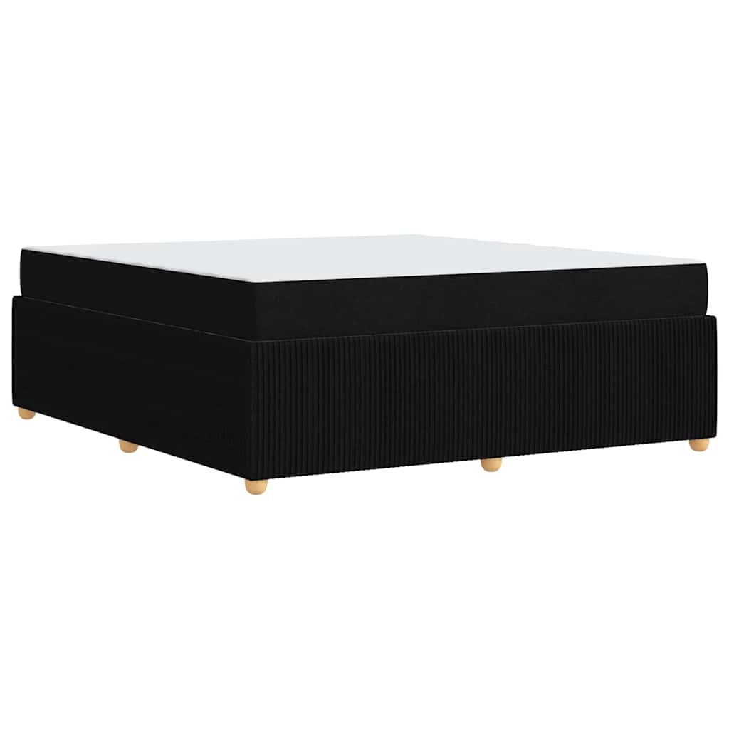 Bettgestell mit Matratze Schwarz 180 x 200 cm Stoff