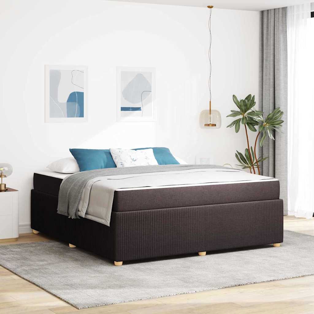 Bettgestell mit Matratze Dunkelbraun 180 x 200 cm Stoff