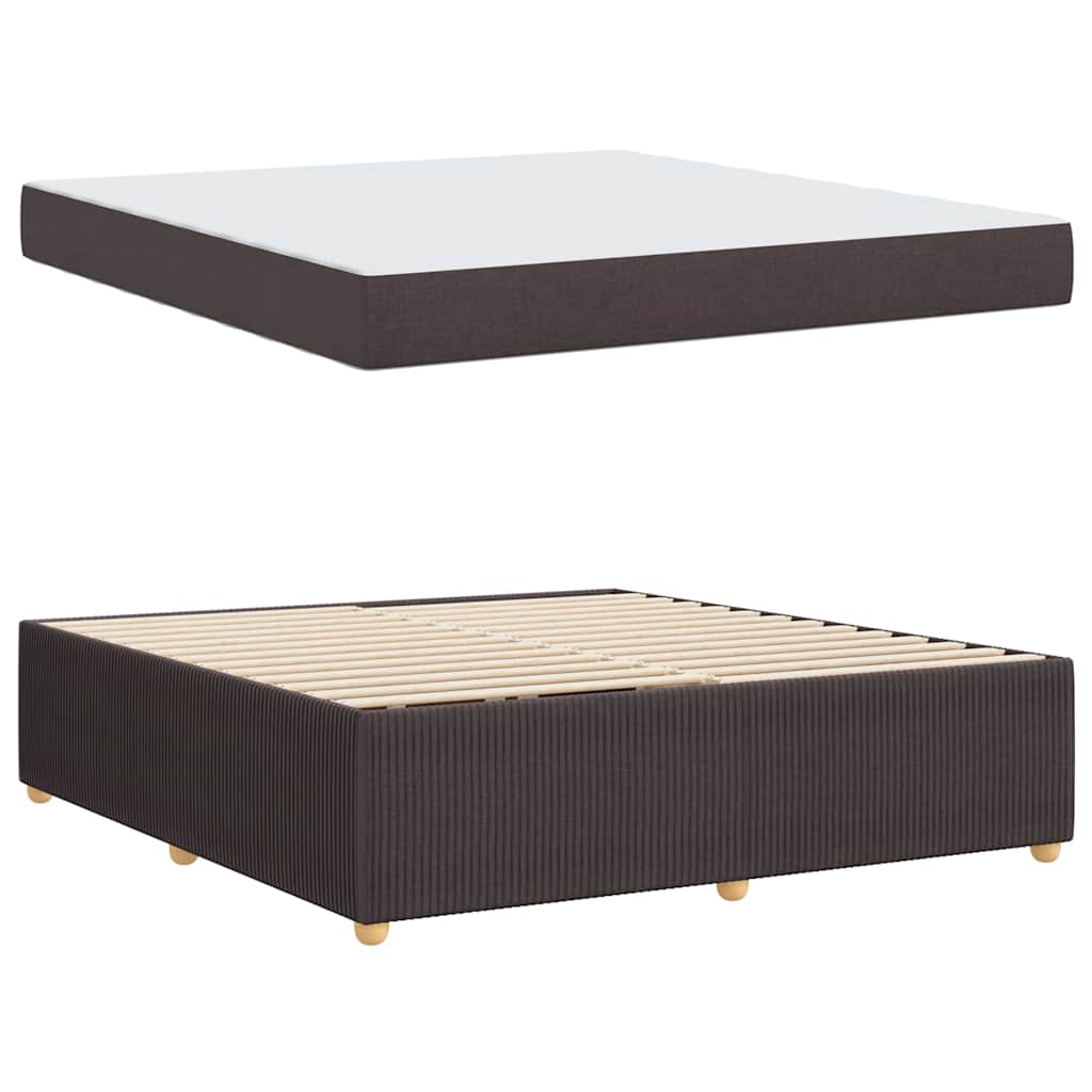 Bettgestell mit Matratze Dunkelbraun 180 x 200 cm Stoff