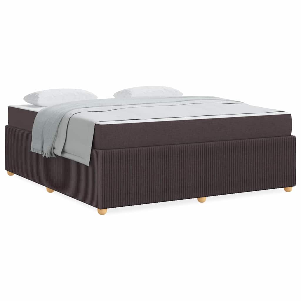Bettgestell mit Matratze Dunkelbraun 180 x 200 cm Stoff