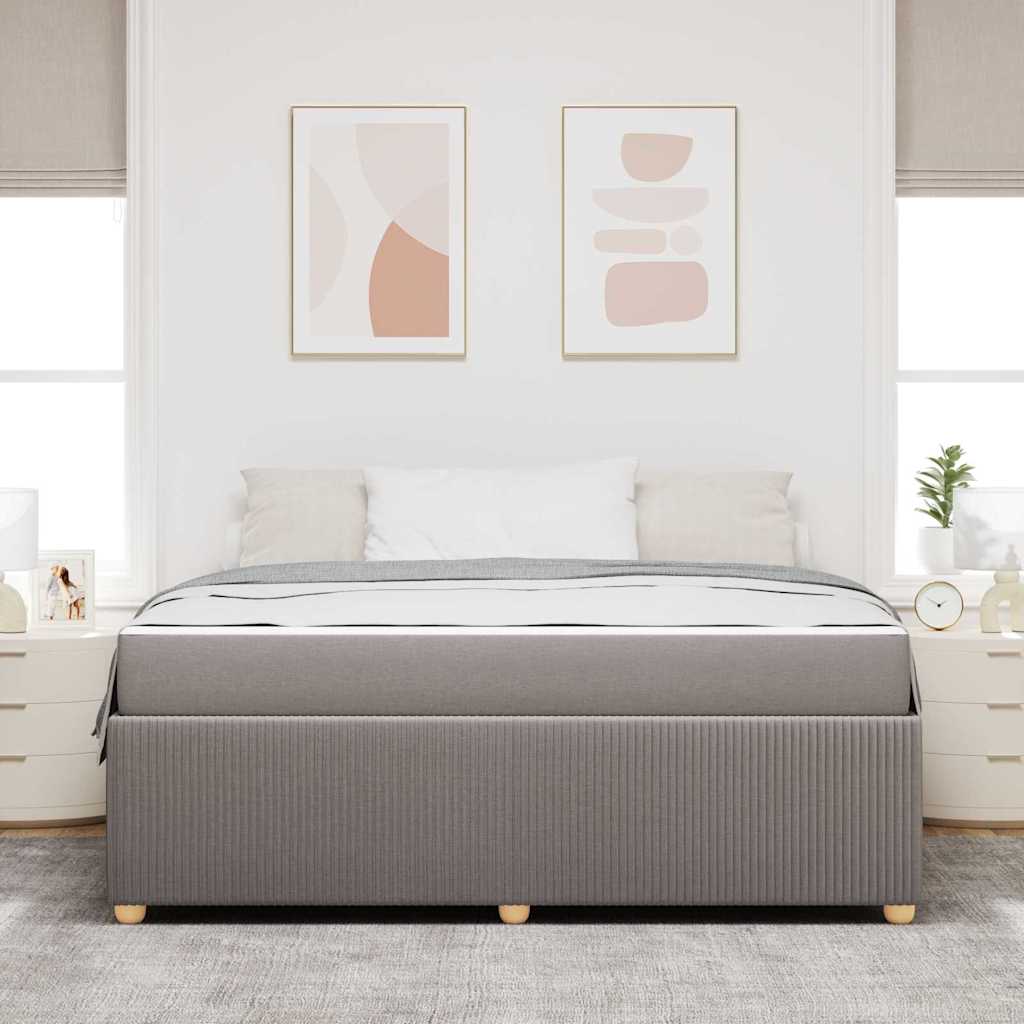 Bettgestell mit Matratze mit Matratze Taupe 180 x 200 cm Stoff