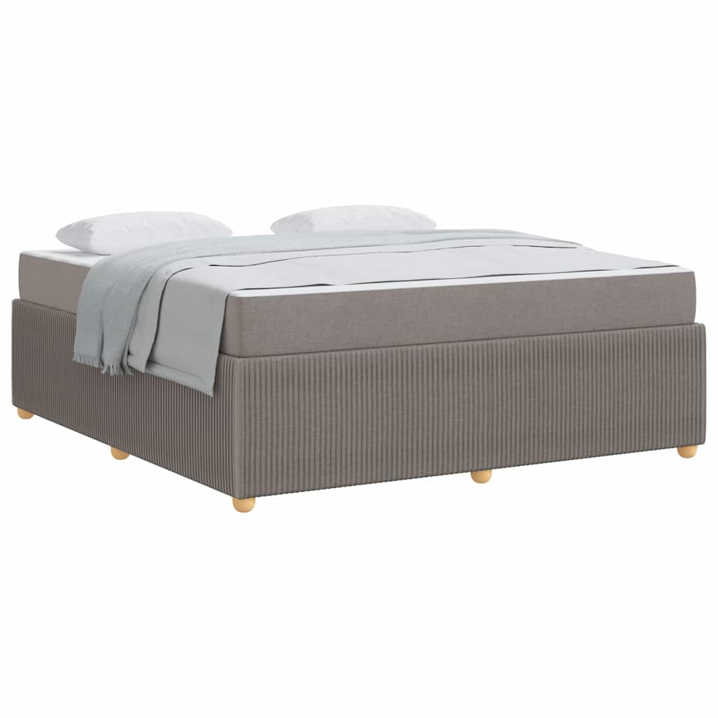 Bettgestell mit Matratze mit Matratze Taupe 180 x 200 cm Stoff