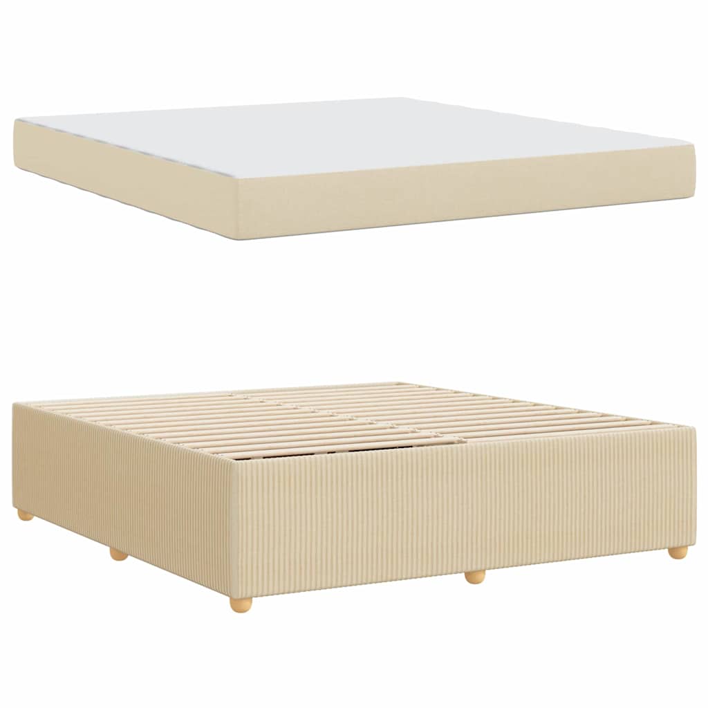Bettgestell mit Matratze mit Matratze Creme 180 x 200 cm Stoff