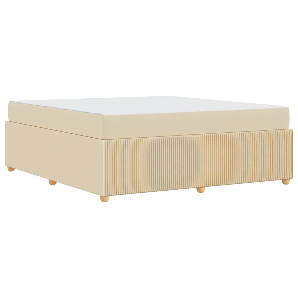 Bettgestell mit Matratze mit Matratze Creme 180 x 200 cm Stoff