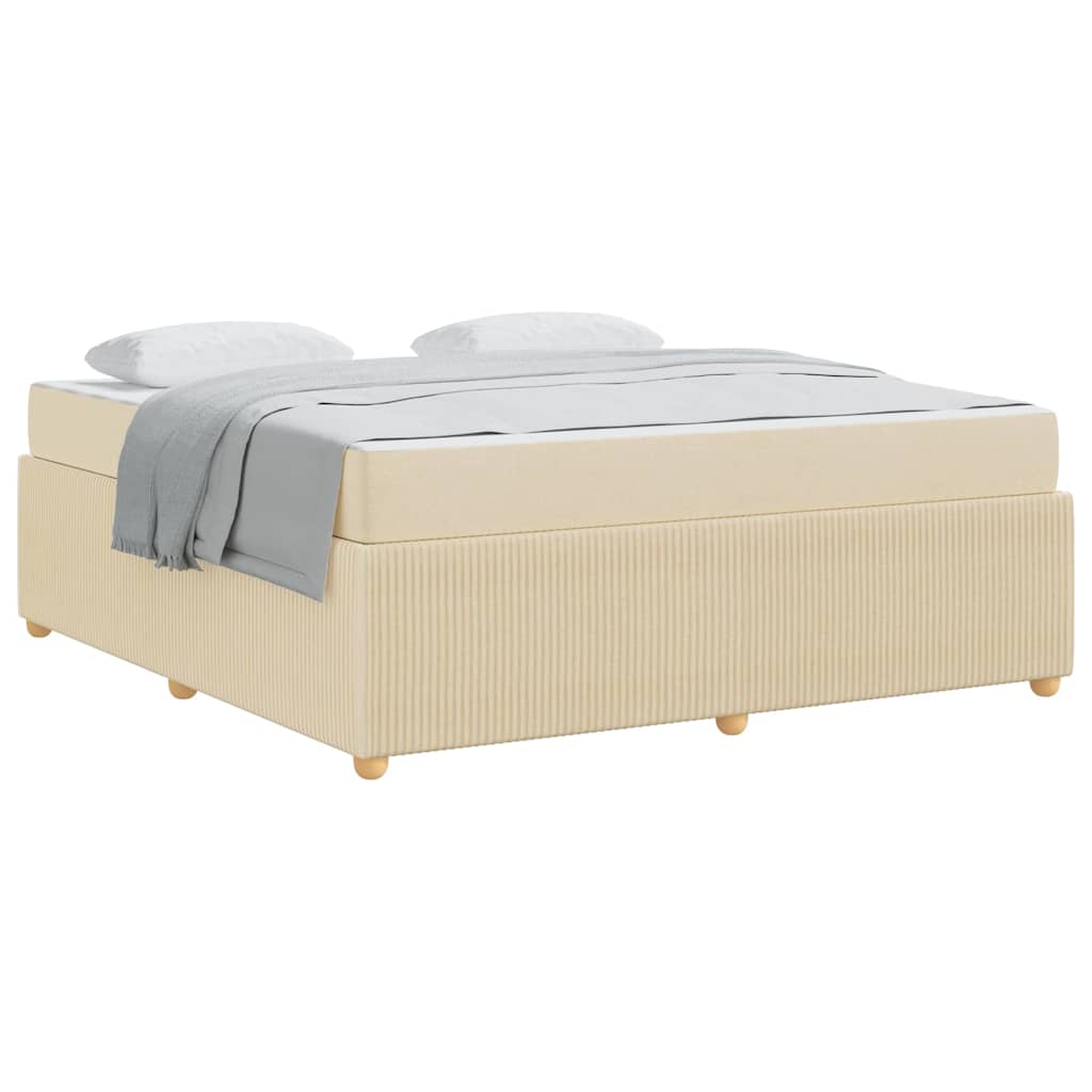 Bettgestell mit Matratze mit Matratze Creme 180 x 200 cm Stoff