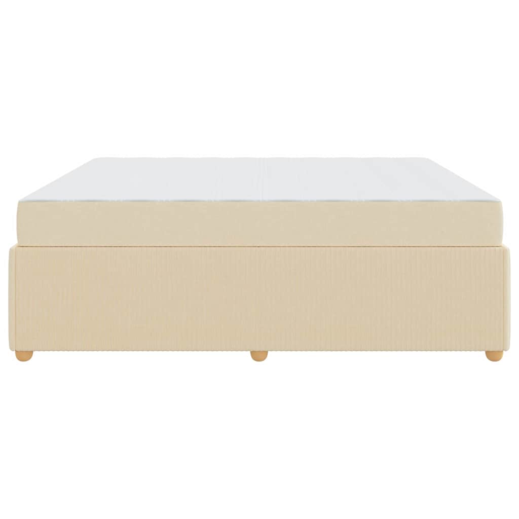 Bettgestell mit Matratze mit Matratze Creme 180 x 200 cm Stoff