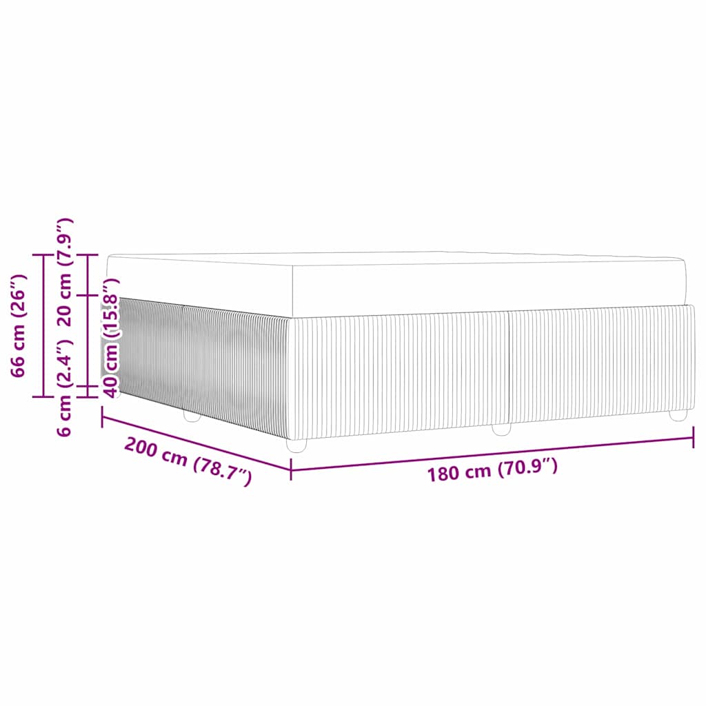 Bettrahmen mit Matratze Creme 180 x 200 cm Stoff