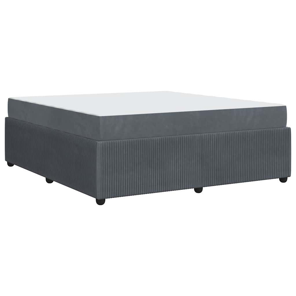 Bettgestell mit Matratze Dunkelgrau 180 x 200 cm Samt