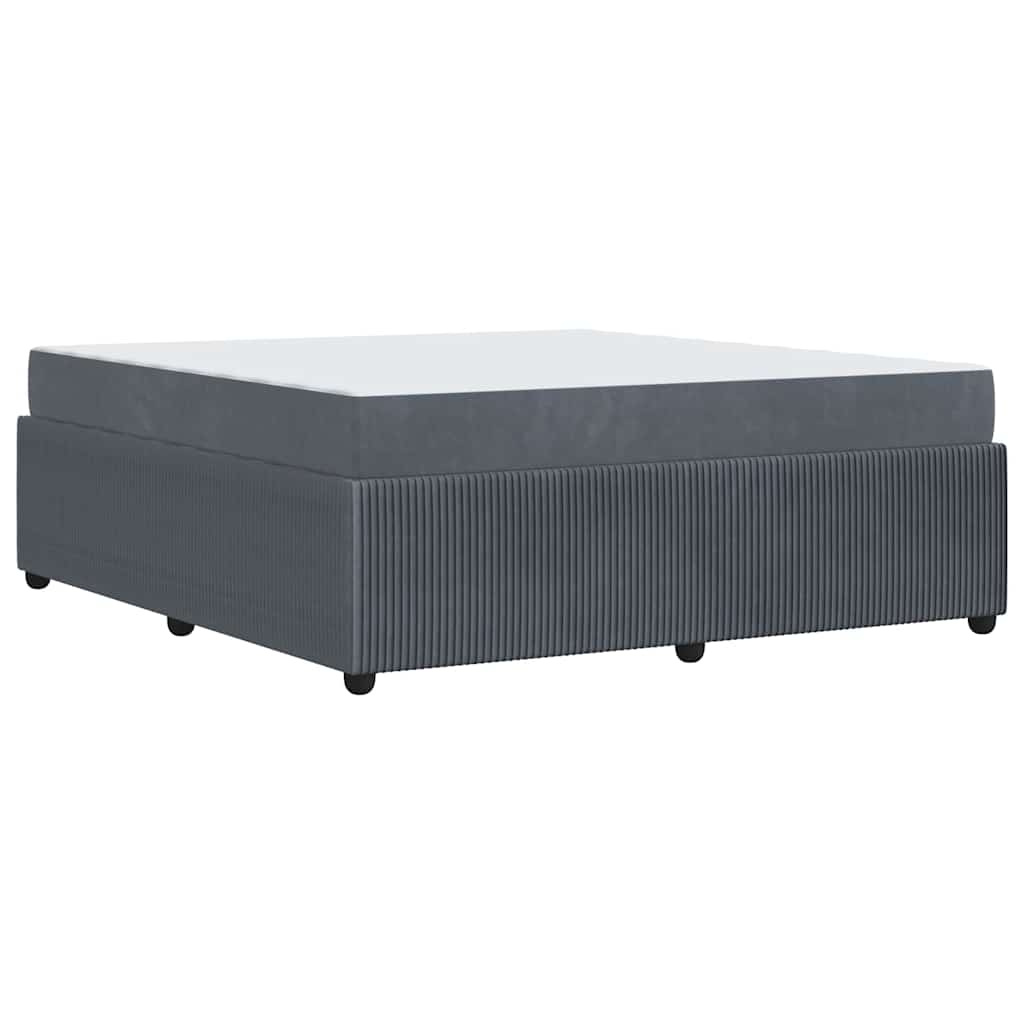 Bettgestell mit Matratze Dunkelgrau 180 x 200 cm Samt