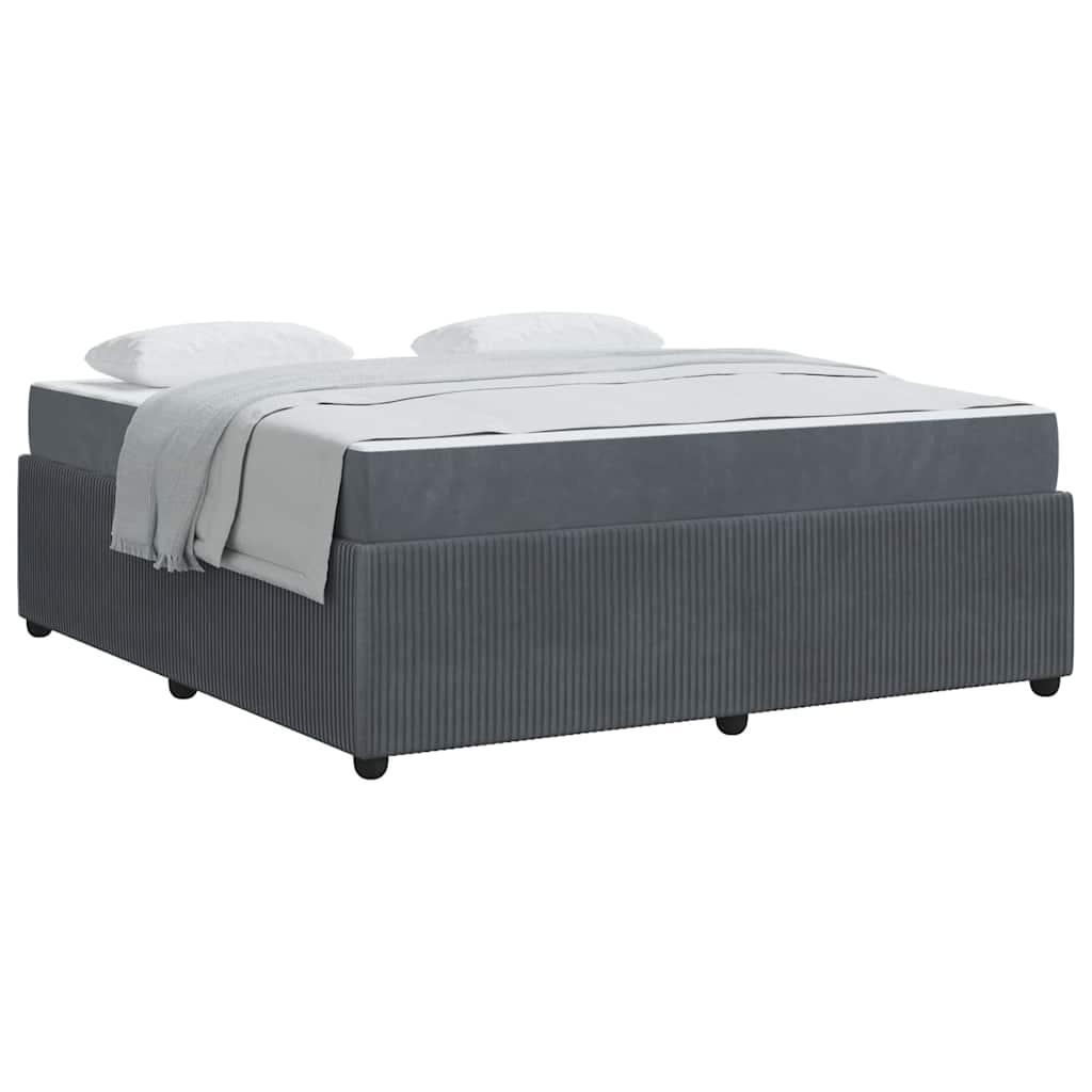 Bettgestell mit Matratze Dunkelgrau 180 x 200 cm Samt