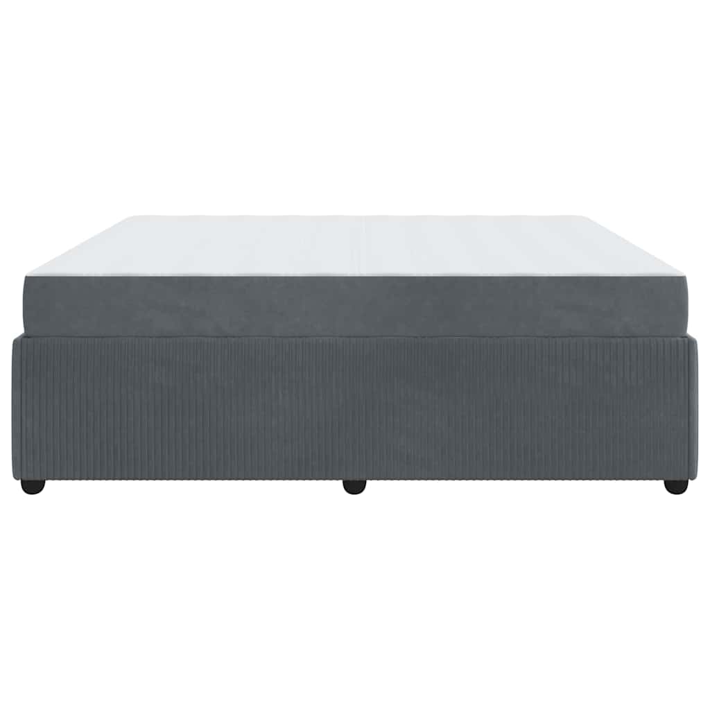 Bettgestell mit Matratze Dunkelgrau 180 x 200 cm Samt