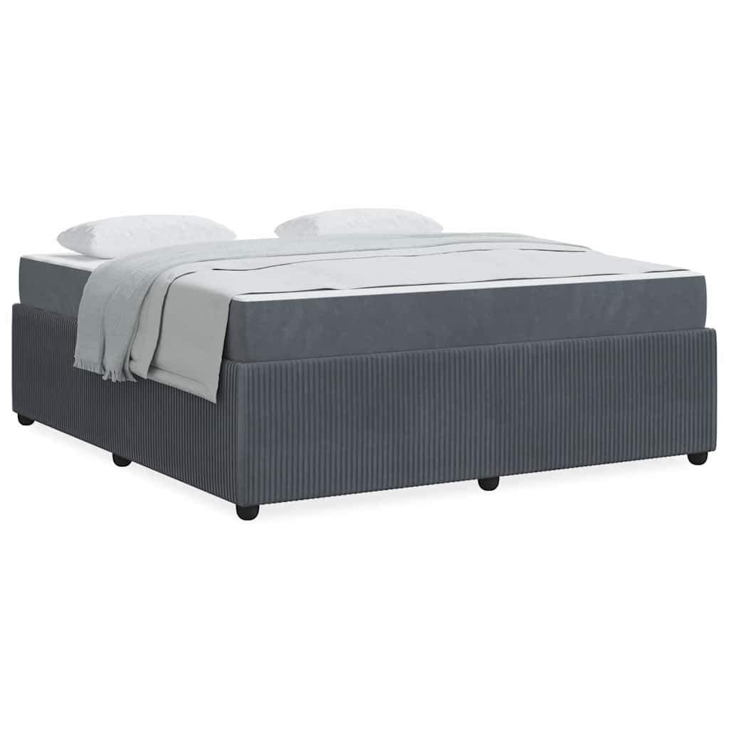 Bettgestell mit Matratze Dunkelgrau 180 x 200 cm Samt
