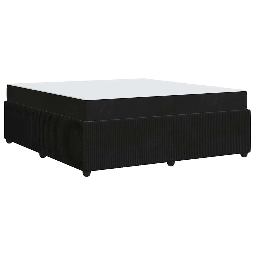 Bettgestell mit Matratze mit Matratze Schwarz 180 x 200 cm Samt