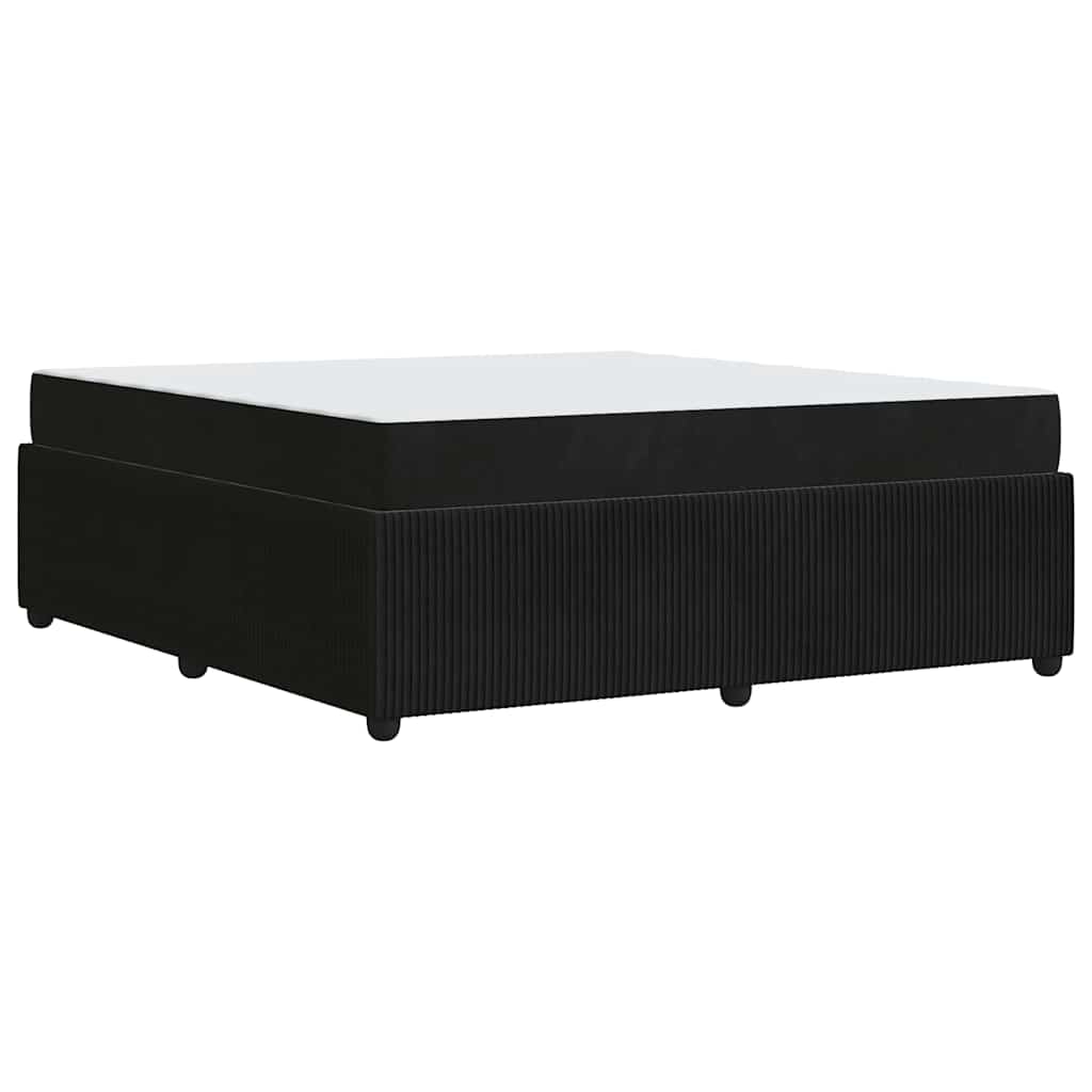 Bettgestell mit Matratze mit Matratze Schwarz 180 x 200 cm Samt