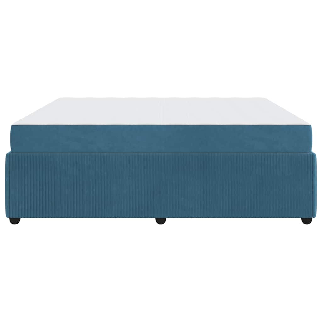 Bettgestell mit Matratze mit Matratze Blau 180 x 200 cm Samt