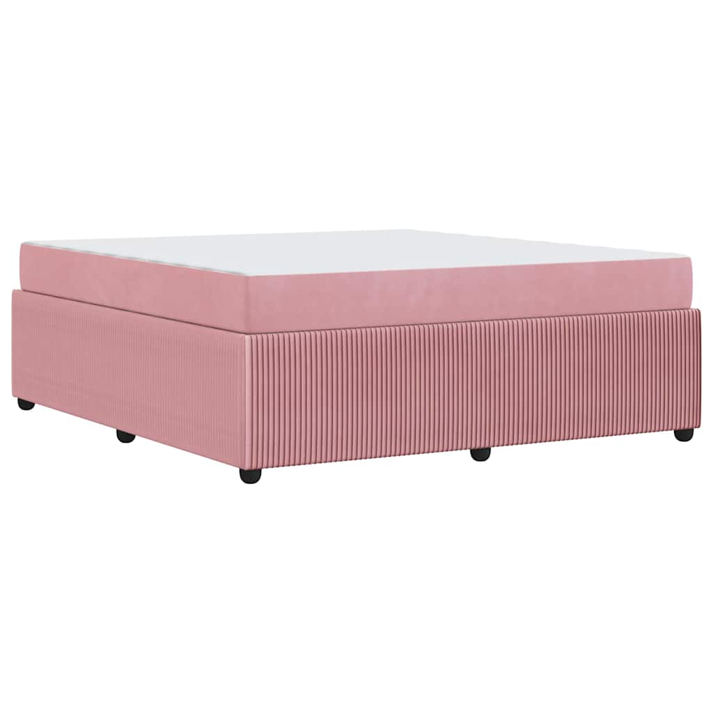 Bettgestell mit Matratze mit Matratze Rosa 180 x 200 cm Samt