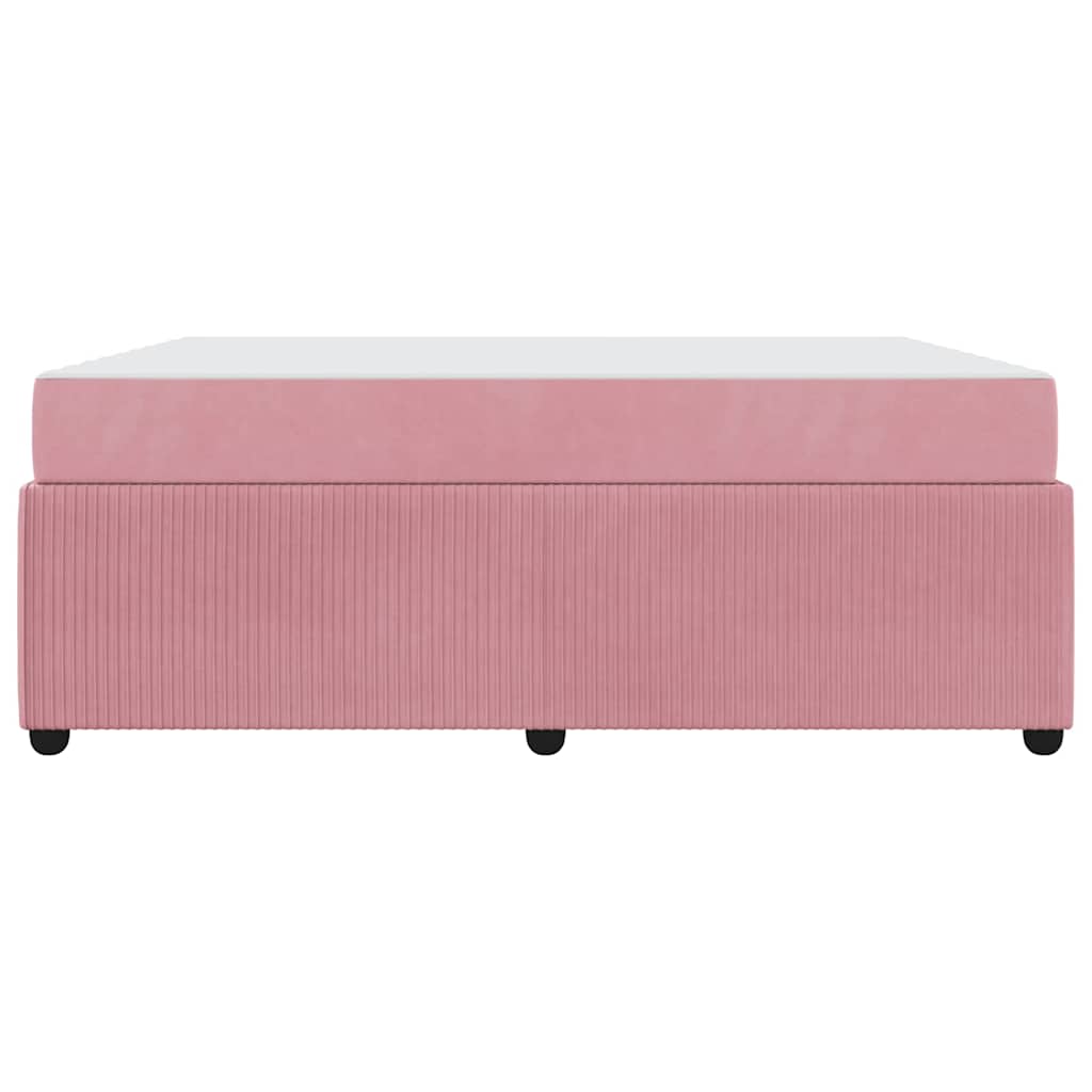 Bettgestell mit Matratze mit Matratze Rosa 180 x 200 cm Samt