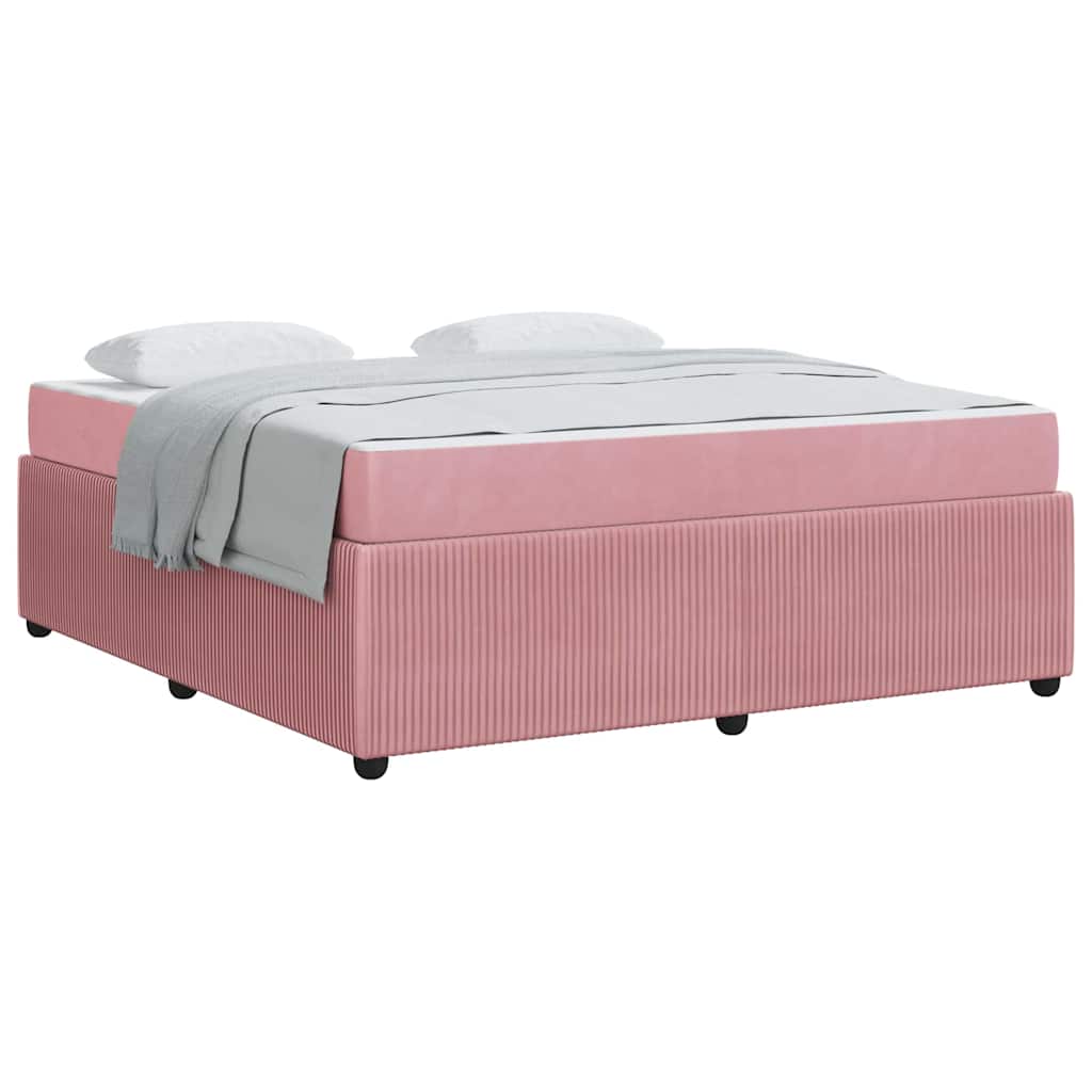 Bettgestell mit Matratze mit Matratze Rosa 180 x 200 cm Samt