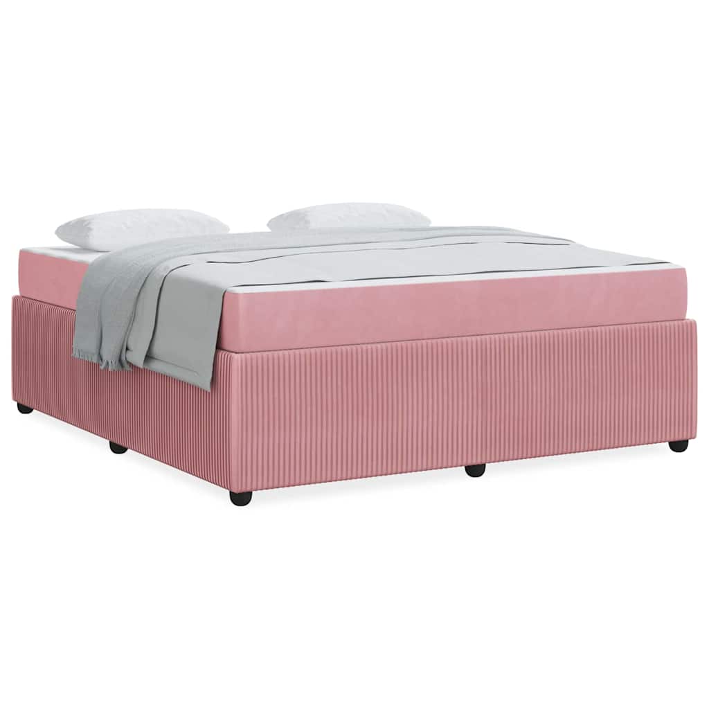 Bettgestell mit Matratze mit Matratze Rosa 180 x 200 cm Samt