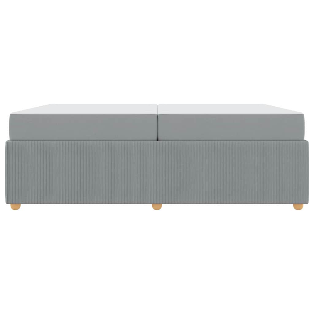 Bettgestell mit Matratze Hellgrau 200 x 200 cm Stoff